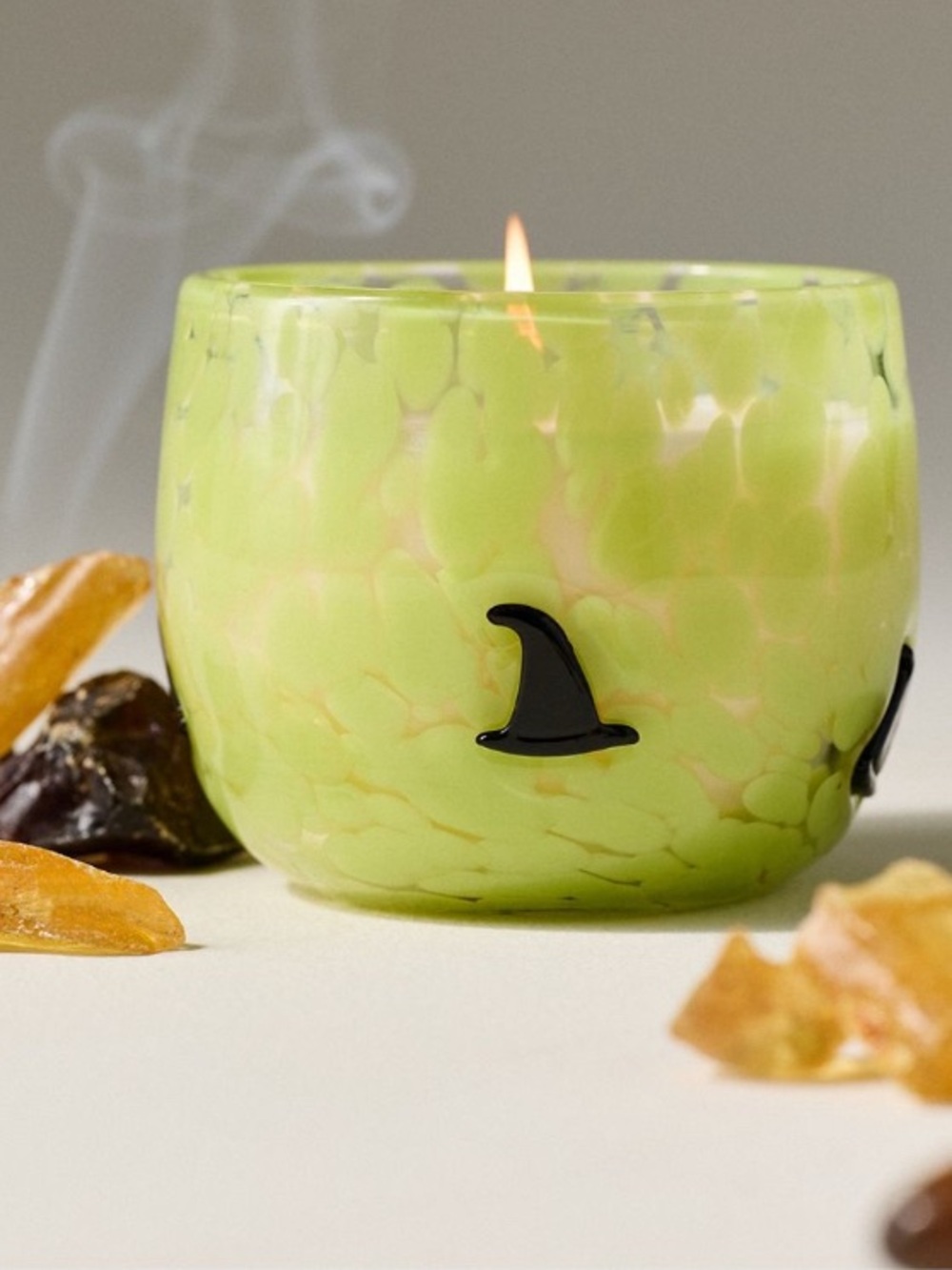 Anthropologie Mystic Witch Icon Incense & Amber Glass Candle , New In Box